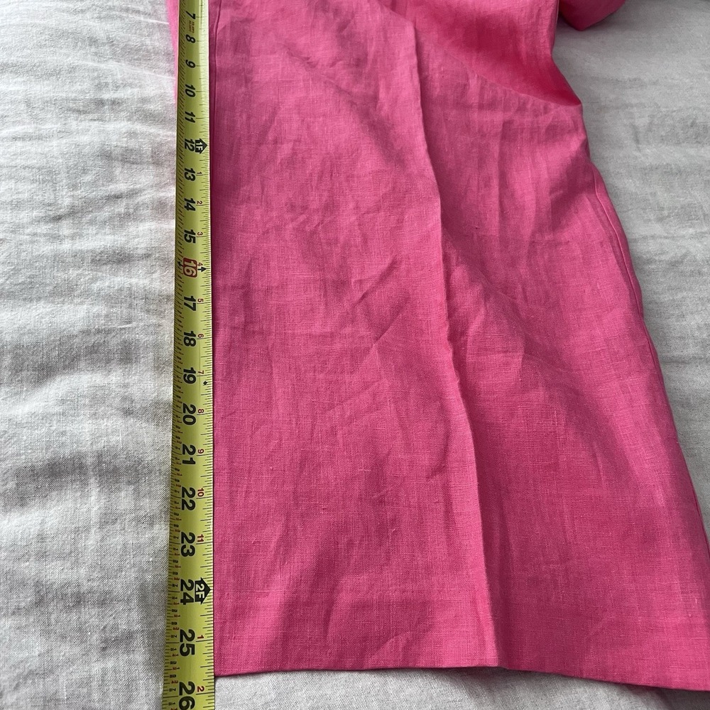 Talbots Pants Womens Size 16W Pink Coral Wide Leg 100% Linen Plus - Picture 10 of 12